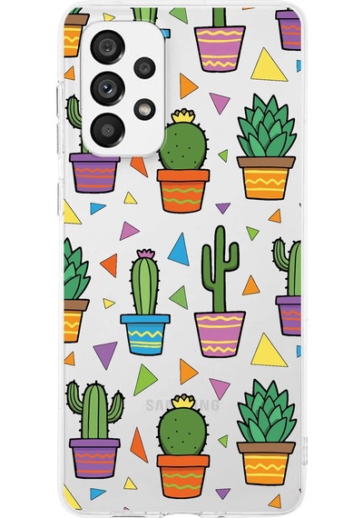 Samsung Galaxy A73 İle Uyumlu 1mm Slim Fit Water Color 4 Baskılı Şeffaf Kılıf Şeffaf