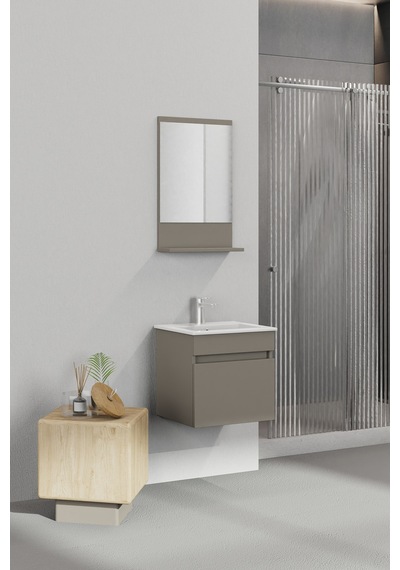 Biani Tome 50 Cm Banyo Dolabı Renk Latte