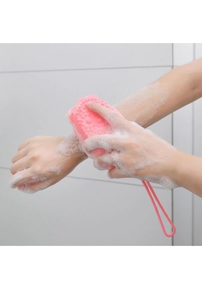 Süngerli Silikon Köpüren Banyo Duş Kesesi Sabun Duş Lifi