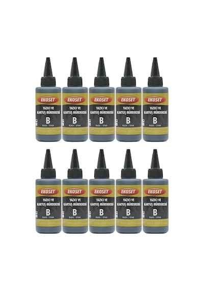 Ekoset Epson L565 L550 Siyah Uyumlu Mürekkep 100 ML 10'lu Set