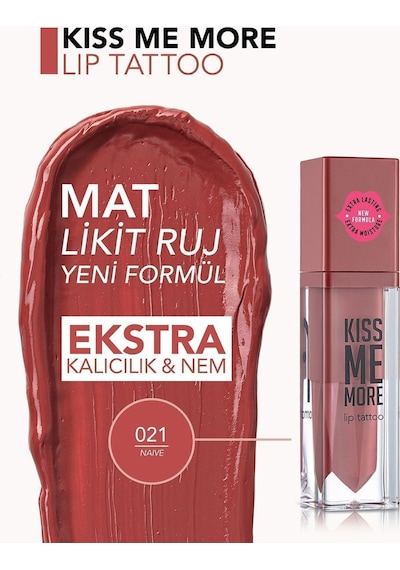 Flormar Uzun Süre Kalıcı Mat Ruj - Kiss Me More-021 Naive-8682536040884