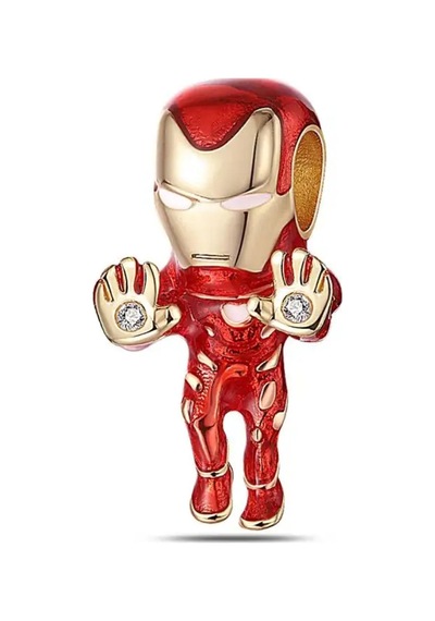 İron Man Charm Gümüş Kaplama Kırmızı