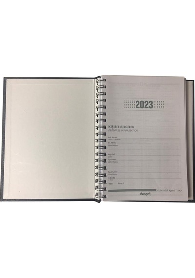 2023 Gizli Spiralli Günlük Ajanda 17x24 Siyah