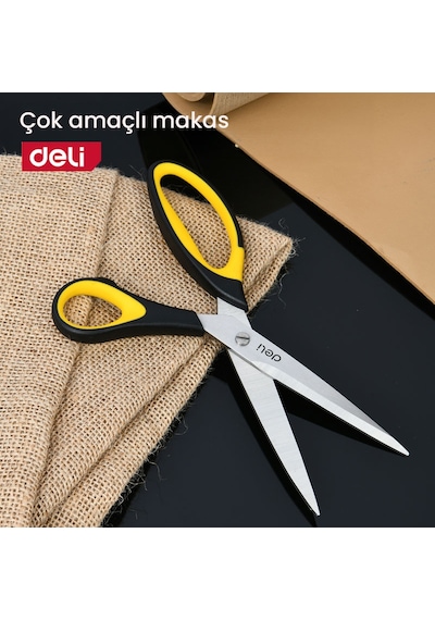 Delı Profesyonel Çok Fonksiyonlu Mutfak Makası Kesme Kırma Açma Özellikli 5x75mm Sarı