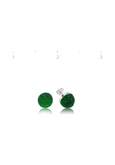 Gumush Gümüş Yeşil Kristal Çivili Küpe N11.53370