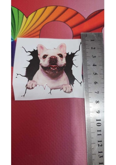 3d Hayvan Desenli French Köpek Figürlü Sticker Etiketi