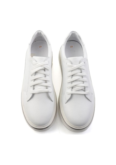 Bambi Beyaz Hakiki Deri Erkek Sneaker E01595142043