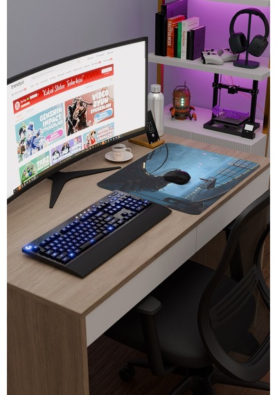 Dijital Okyanus Gemi V1 48x40 Xl Gaming Kauçuk Kaymaz Taban Mouse Pad Fare Altlığı