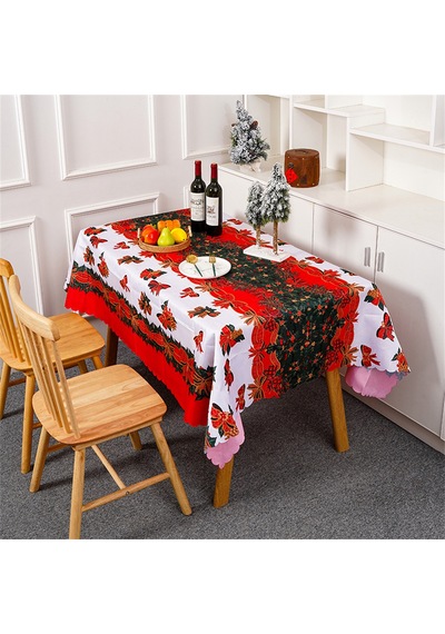 Kırışıklık Dirençli Noel Masa Örtüsü Düğün Ve Ziyafet İçin Parti Dekoratif Kumaş Style 5