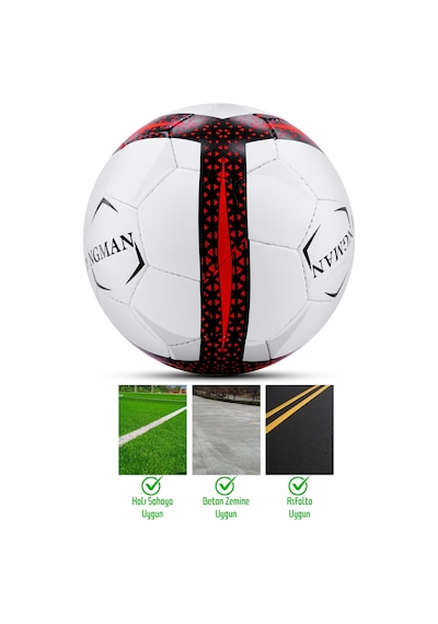 Telvesse Futbol Topu Pompalı Set Profesyonel El Dikişli Dayanıklı Sert Zemin Halı Saha Topu 099 No:5 Karışık Renkli
