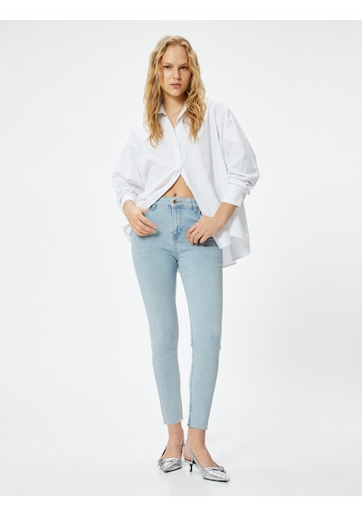 Koton Dar Kesim Yüksek Bel Kot Pantolon Esnek Cepli Pamuklu - Carmen Skinny Jeans Açık İndigo 4sal40054md Açık İndigo Koton Dar Kesim Yüksek Bel Kot Pantolon Esnek Cepli Pamuklu - Carmen Skinny Jeans Açık İndigo 4sal40054md Açık İndigo