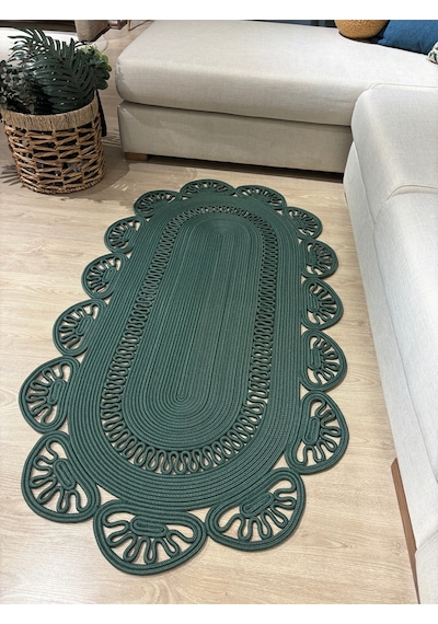Mavaux Matrix Jüt Kilim, Paspas, Mutfak Halısı, Banyo Paspası, Kilim, Halı, Oturma Odası Halısı Yeşil