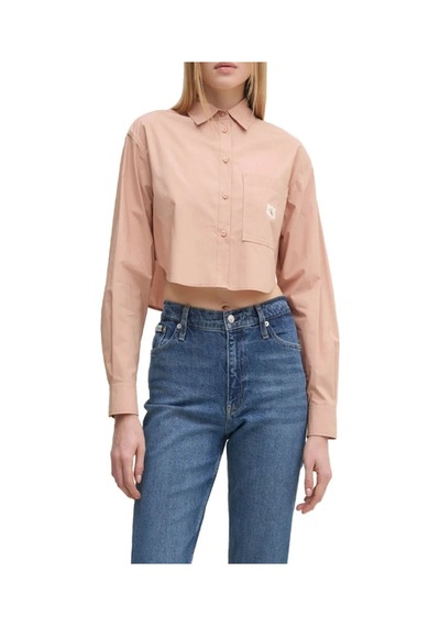 Calvin Klein Woven Label Cropped Shırt Çok Renkli