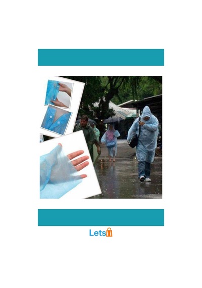 Letsii Kapüşonlu Tek Kullanımlık Yağmurluk Renkli Ve Pratik Yağmura Karşı Koruma Çok Renkli