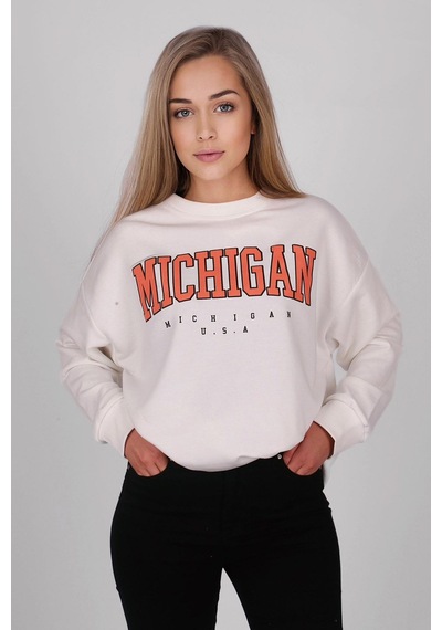 Madmext Mad Girls Beyaz Sweatshirt Mg785 Beyaz