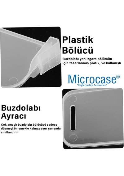 Microcase Sert Plastik Buzdolabı Bölüm Düzenleyici Ayracı Buzdolabı Organizatörü-al5272 2 Adet Beyaz