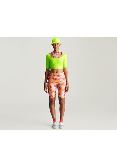 Adidas By Stella Mccartney Printed Shine Rolltop Kadın Koşu Taytı Iw3880 Renkli Çok Renkli