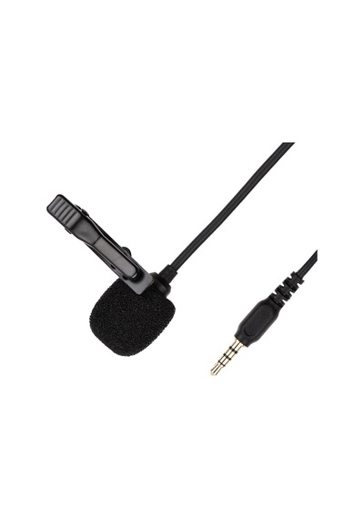 Mufunye Mini Klipsli Yaka Mikrofonu Yaka Kondansatör Mikrofonu 3.5mm Trrs Fişi 1.5m Kablo Rüzgarlıklı Akıllı