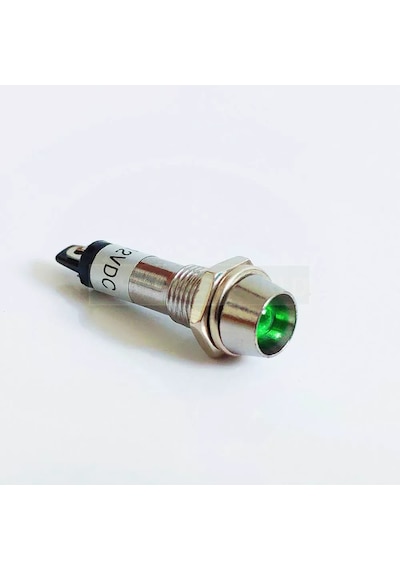 Ic-225 220V Ac 8Mm Sinyal Lambası Metal Led Lamba 10 Adet-Yeşil