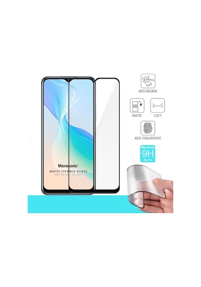 Microsonic Vivo Y21 Seramik Matte Flexible Ekran Koruyucu Siyah