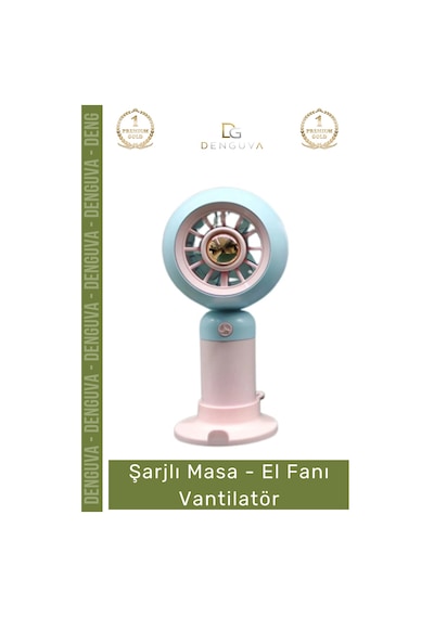 Vantilatör Şarjlı Usb Taşınabilir 2 Kademeli Sessiz Güçlü Model Kompakt Masa El Fanı Vantilatör