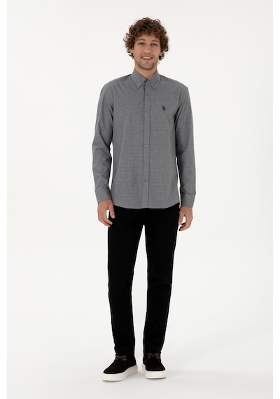 U.s. Polo Assn. Erkek Siyah Gömlek Desenli 50316598-vr046 Siyah