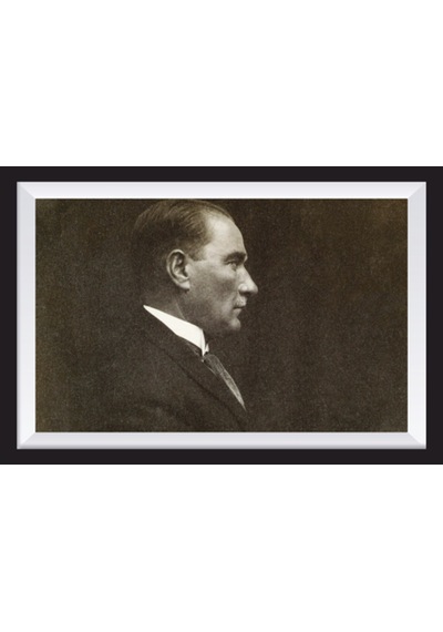 atatürk yatay sanatsal çerçeve görünümlü ahşap tablo