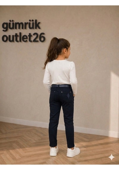 Kız Çocuk Gabardin Pantolon Lacivert