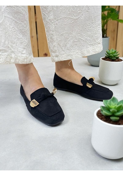 Aska Shoes Shoes Günlük Tokalı Babet 2025aska002 Siyah