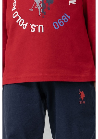U.S. Polo Assn. Erkek Çocuk Pijama Takımı Baskılı Kırmızı Uzun Kol Pijama Takımı Us2638-c-v2 Us2638-c-v2