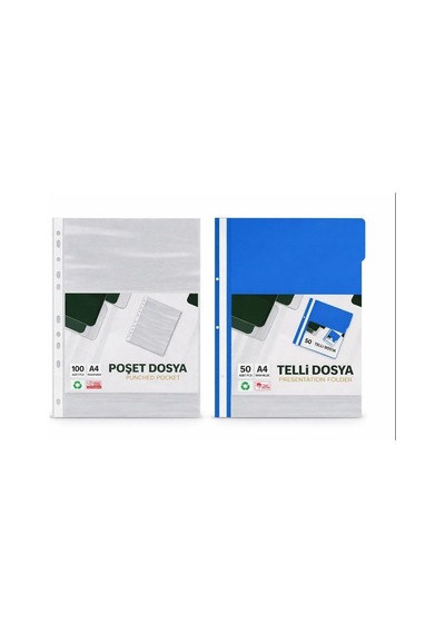 Telli Dosya + Poşet Dosya Seti 2'li Paket 50'li + 100'lü Genel