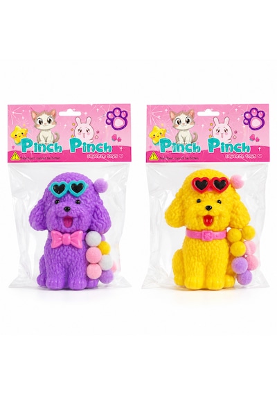 Pinch Squeeze Oyuncak Köpek Kalp Gözlüklü Squishy Stres Oyuncağı Wart Dog