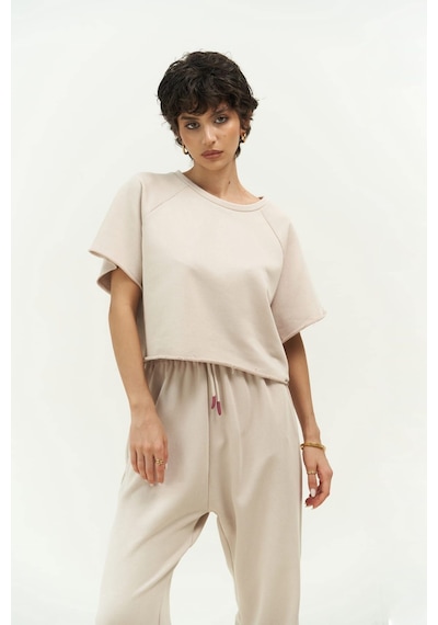 Mai Collection Mai Studios Co. Vero Bej Crop Eşofman Takım Bej