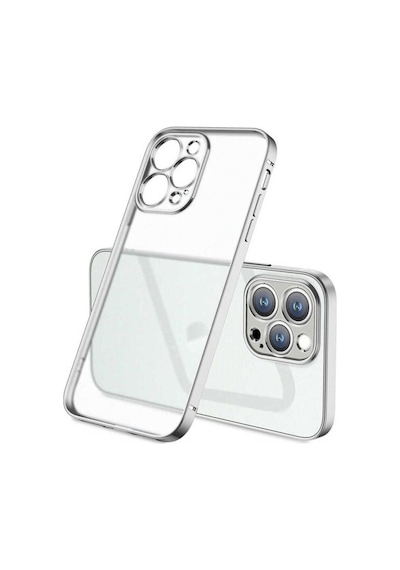 Apple Uyumlu iPhone 13 Pro Max Kılıf Zore Mat Gbox Kapak Gümüş