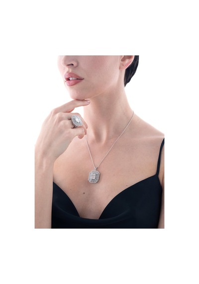 Nochediamond 1,67 Karat Baget Pırlanta Kolye-604