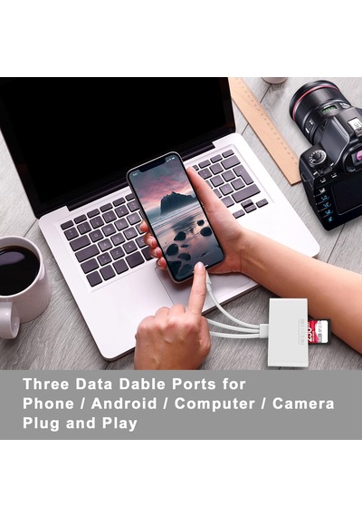Tr 5'i 1 Arada Bellek Kartı Okuyucu, Usb Otg Adaptörü Ve Sd Kart Okuyucu, İ-phone/i-pad, Usb C Ve Usb A Cihazları İ