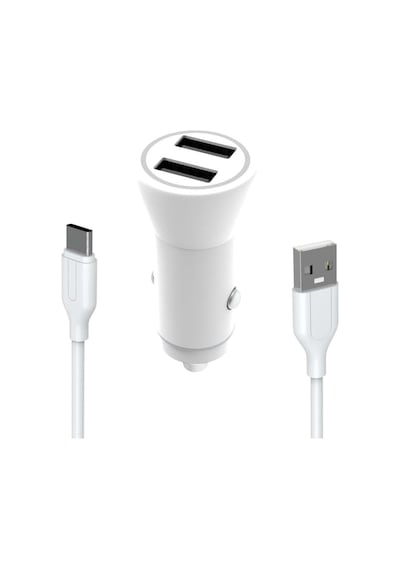 Lexroo Yetty 12w 2 İn 1 Araç Şarj Cihazı +1m Type-c Kablo Beyaz Yc-30t Yerli Üretim Standart