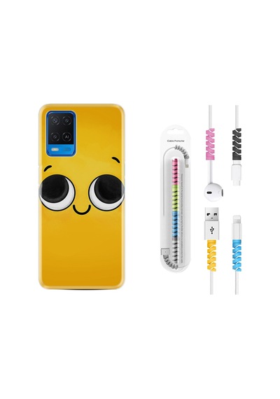Oppo A54 Kılıf Kablo Koruyuculu Yellow 1831