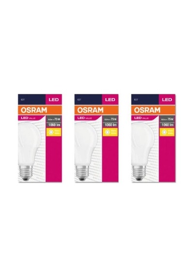 10w Sarı Işık E-27 1055lm Ampul 3'lü Set Modern Aydınlatma