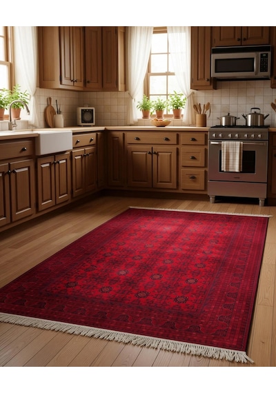 Blghome Otantik Desenli Dekoratif Kilim Antik Desenli Halı Bordo