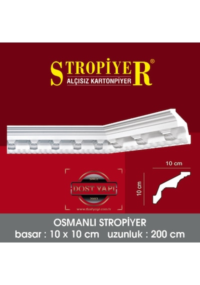 Stropiyer Alçısız Kartonpiyer Osmanlı Modeli 10 Adet = 20 Metre