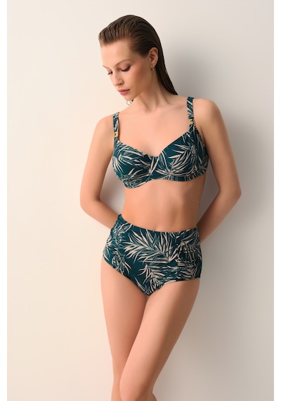 Suwen Eleni Balenli Toparlayıcı Bikini Üst Sb26994908908 Yaprak Baskılı