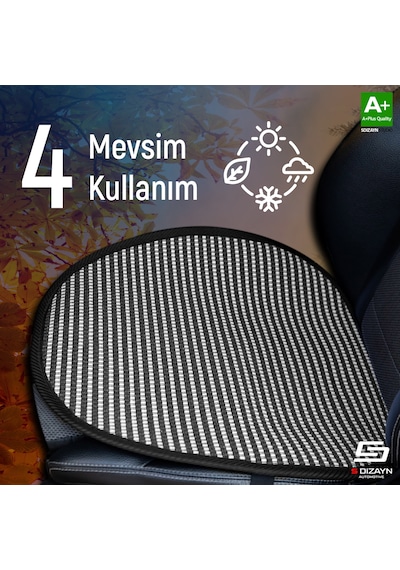 Oto Koltuk Koruyucu Minder Çizgili Füme Beyaz Universal 2+1 Parça Ön Arka A+ Kalite
