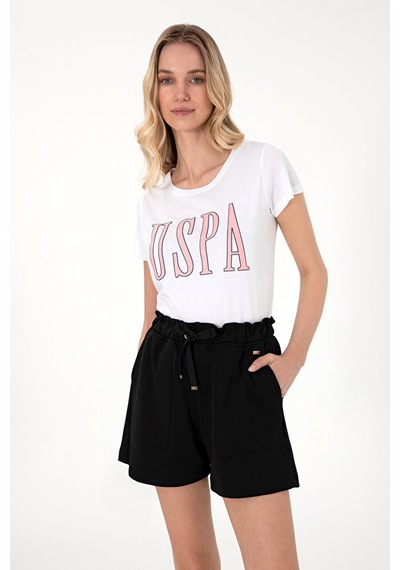 U.S. Polo Assn. Kadın Bisiklet Yaka Tişört 50305842-vr013 Beyaz
