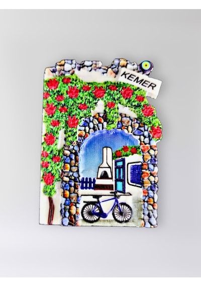 Kemer Polyester Kabartmalı Magnet 5,5 X 7 Cm Dekoratif Hediyelik Buzdolabı Süsü Kod:1556