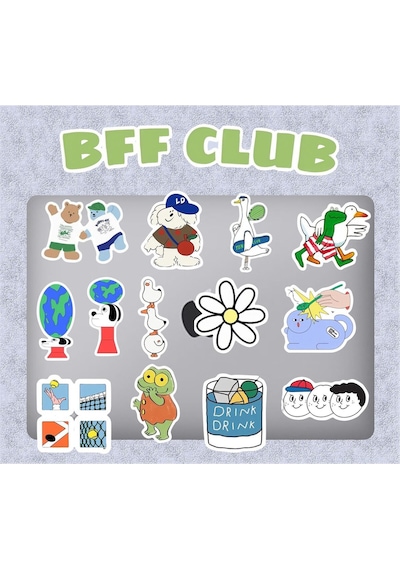 Bff Club Macbook Notebook Tablet Telefon Ajanda Laptop Defter Sticker Seti Diğer