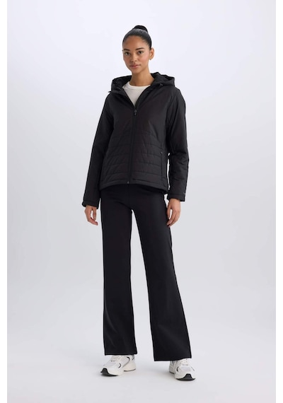 DeFactoFit Su İtici Regular Fit Kapüşonlu Fermuarlı Mont D6085AX25SPBK81 Siyah