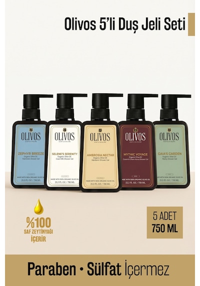 Olivos Zeytinyağı Bazlı Duş Jeli 5 x 750 ML