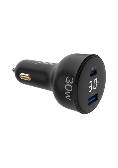 30w Led Ekranlı Type-c + Usb-a Araç Şarj Aleti İphone & Android & Tablet Araç İçi Şarj Cihazı