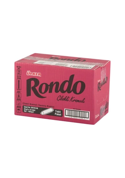 Ülker Rondo Çilekli Kremalı Bisküvi 24 x 61 G
